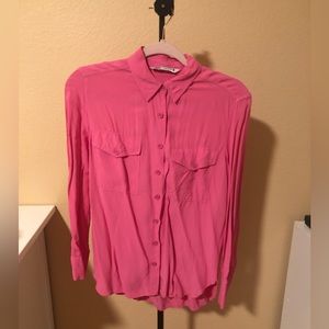 Zara over side button down shirt